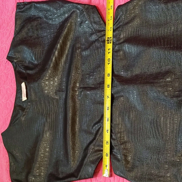 Vintage 80s Faux Leather Wiggle Dress with Side Cutouts, Small - Picture 6 of 8